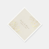 Ivoor Gouden Bloemen Trouwpapier Servetten (Hoek)