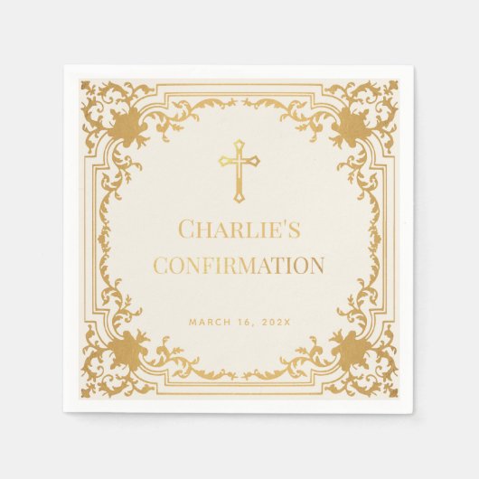 Ivoor & Gouden Kruis Servet (Voorkant)
