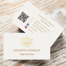 Ivoor gouden lotus bloem Yoga-instructeur Visitekaartje