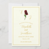 Ivoor Gouden Roze Bruiloft Save The Date (Voorkant)