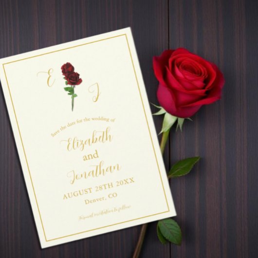 Ivoor Gouden Roze Bruiloft Save The Date