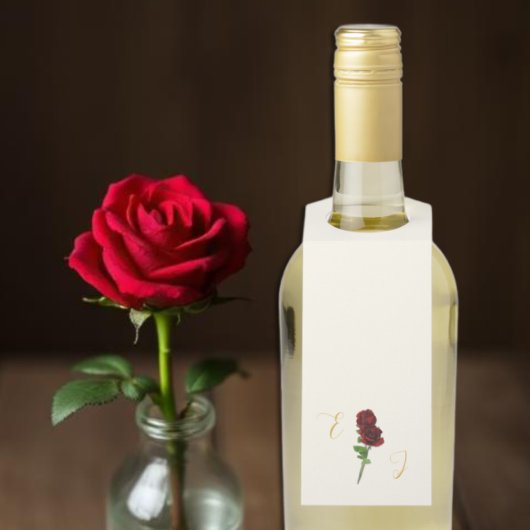 Ivoor Gouden Rozen Bruiloft Flessenhanger
