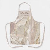 ivoor goudmakreel schoonheidsspecialist apron schort (Voorkant)