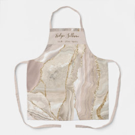 ivoor goudmakreel schoonheidsspecialist apron schort