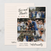 Ivoor grijs pijl foto collage liefde Bedankt bruil (Voorkant / Achterkant)