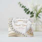 Ivoor, groen, blauw, goud zijde & parel tank Y ans Briefkaart (Staand voorkant)