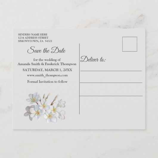 Ivoor, Groen, Blauw, Goud Zijde & Parels Bewaar de Aankondigingskaart (Achterkant)