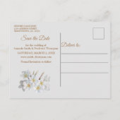 Ivoor, Groen, Blauw, Goud Zijde & Parels Bewaar de Aankondigingskaart (Achterkant)