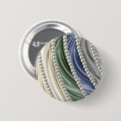 Ivoor, groen, blauw, goud, zijde - ronde button 5,7 cm (Voorkant /achterkant)