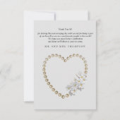 Ivoor, groen, blauw, gouden zijde & bruiloft dank  RSVP kaartje (Achterkant)