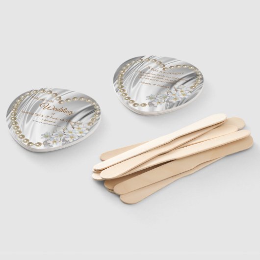 Ivoor, groen, blauw, gouden zijde en parels handwaaier (Niet-gemonteerd)