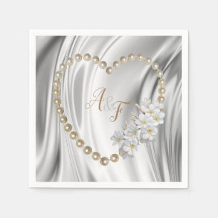 Ivoor, groen, blauw, gouden zijde en parels luiers servet