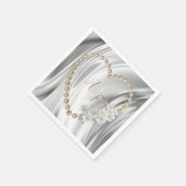 Ivoor, groen, blauw, gouden zijde en parels luiers servet (Hoek)