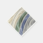 Ivoor, groen, blauw, gouden zijde en parels luiers servet (Hoek)