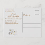 Ivoor, groen, blauw, gouden zijde en parels uitnodiging briefkaart (Achterkant)