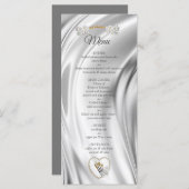 Ivoor, Groen, Blauw, Gouden Zijde & Parels Menu (Voorkant / Achterkant)