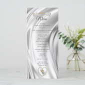 Ivoor, Groen, Blauw, Gouden Zijde & Parels Menu (Staand voorkant)