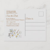 Ivoor, Groen, Blauwe Zijde & Parels Bewaar de Datu Aankondigingskaart (Achterkant)