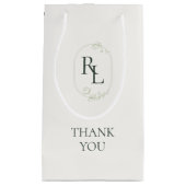 Ivoor & Groen | Bloemenmonogram bruiloft Dank u Klein Cadeauzakje (Voorkant)