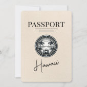 Ivoor Hawaii Passport Bewaar de datum Save The Date (Voorkant)