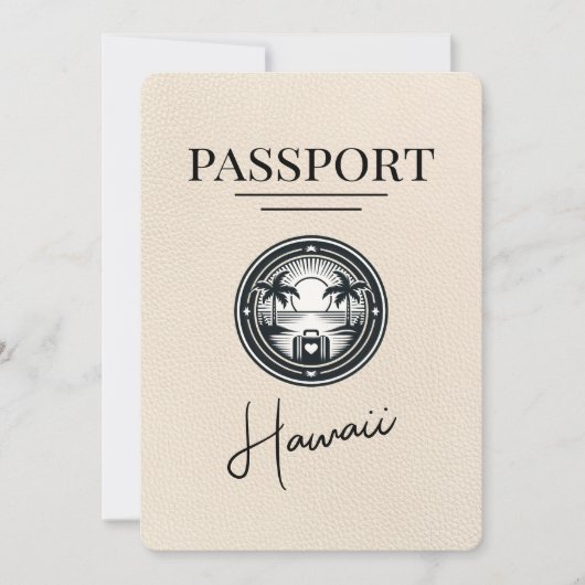 Ivoor Hawaii Passport Bewaar de datum Save The Date (Voorkant)