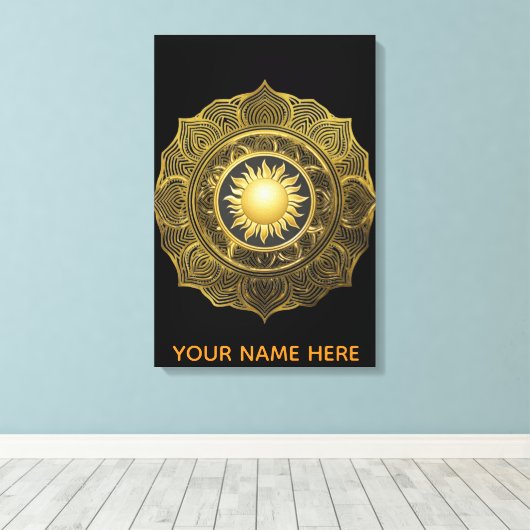 Ivoor Helios Mandala Fijne Kunst Canvas Kunst (Insitu (Houten vloer))