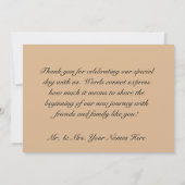 Ivoor Herfst Bloemen Boeket met Gouden Bruiloft Bedankkaart (Achterkant)