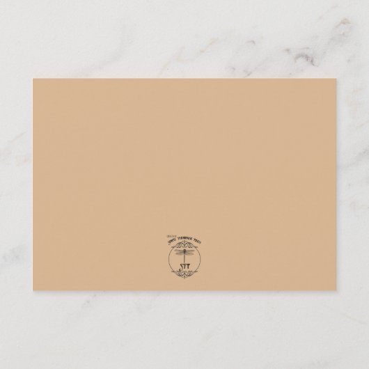 Ivoor Herfst Bloemen Boeket met Gouden Details Informatiekaartje (Achterkant)