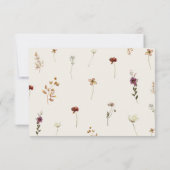 Ivoor Herfst Wildbloemen Kalligrafie Herfstbruilof RSVP Kaartje (Achterkant)