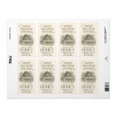 Ivoor Honing Label met Skep Bijenteelt Lokale Raw (Full Sheet)