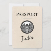 Ivoor India Passport Bewaar de datum Save The Date (Voorkant)