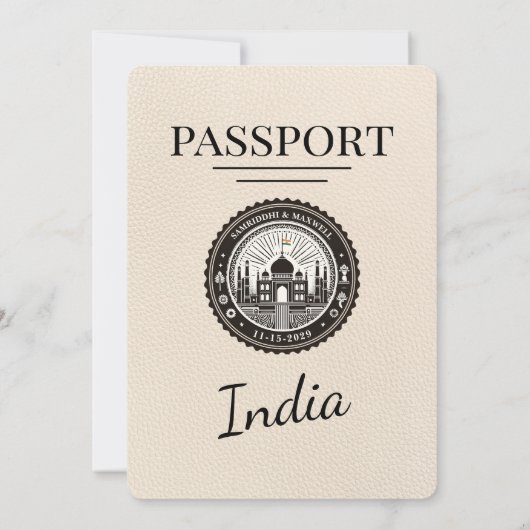 Ivoor India Passport Uitnodiging (Achterkant)