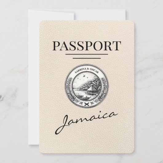 Ivoor Jamaica Passport Bewaar de datum Save The Date (Voorkant)