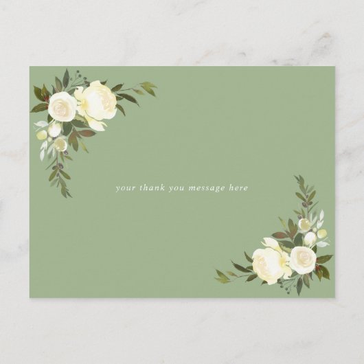 Ivoor kaartje met bloemen voor bruidsmeisje dank j uitnodiging briefkaart (Achterkant)