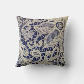 Ivoor Kant Blauw Tweetonige Bruiloft Pas getrouwd  Kussen (Achterkant)