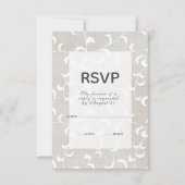 Ivoor & Kant Bruiloft RSVP Kaartje (Voorkant)