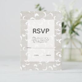 Ivoor & Kant Bruiloft RSVP Kaartje