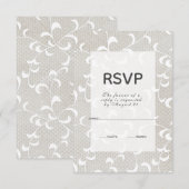 Ivoor & Kant Bruiloft RSVP Kaartje (Voorkant / Achterkant)