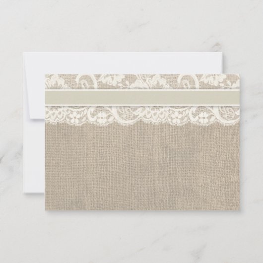 Ivoor Kant & Burlap Bruiloft Save the Date (Achterkant)
