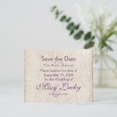 Ivoor Kant Save-the-Date Aankondiging (Staand voorkant)