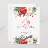 Ivoor Kerstkrans Kerstmis Waterverf Feestdagenkaart (Voorkant / Achterkant)