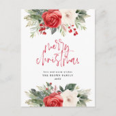 Ivoor Kerstkrans Kerstmis Waterverf Feestdagenkaart (Voorkant)