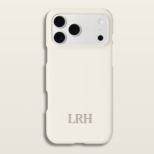 Ivoor Klassiek Minimalistisch Initiaal Monogram iPhone 15 Case