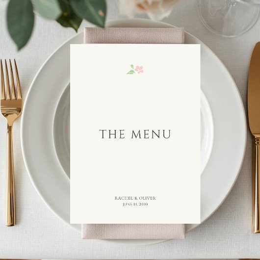 Ivoor | Klein bloemendecor bruiloft tafel nummertj Menu