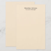 Ivoor Kleur Eenvoudig Professioneel Modern Minimal Briefpapier (Voorkant / Achterkant)
