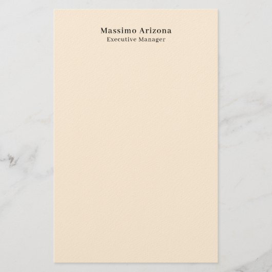 Ivoor Kleur Eenvoudig Professioneel Modern Minimal Briefpapier (Voorkant)