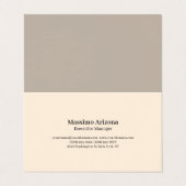 Ivoor Kleur Eenvoudig Professioneel Modern Minimal Visitekaartje (Buitenkant ongevouwen)