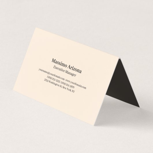 Ivoor Kleur Eenvoudig Professioneel Modern Minimal Visitekaartje (Voorkant)
