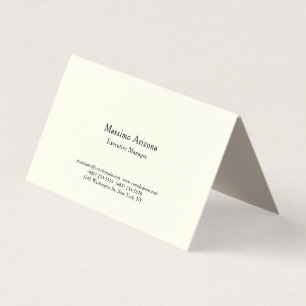 Ivoor Kleur Eenvoudig Professioneel Modern Minimal Visitekaartje