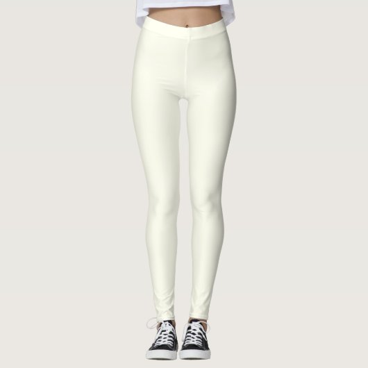Ivoor Kleur Effen Leggings (Voorkant)